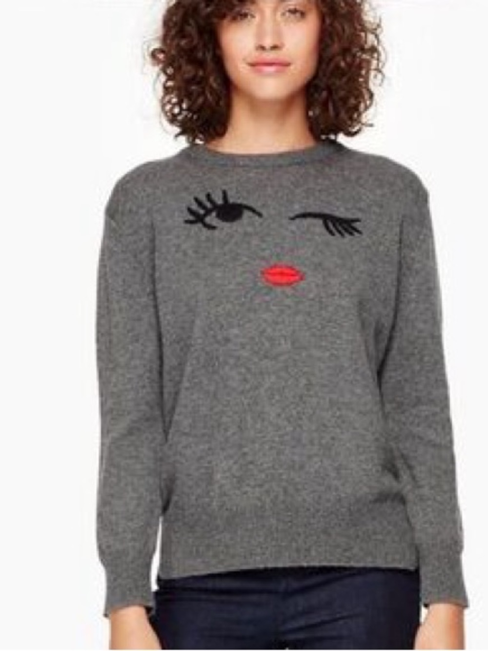 Kate Spade x Boome Embroidered Face Sweater Size S